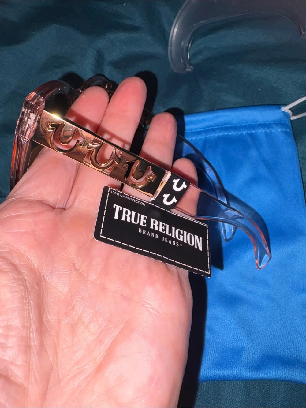 True Religion Light Pink Women's Sunglasses w/ free unbranded Pink Case & slee